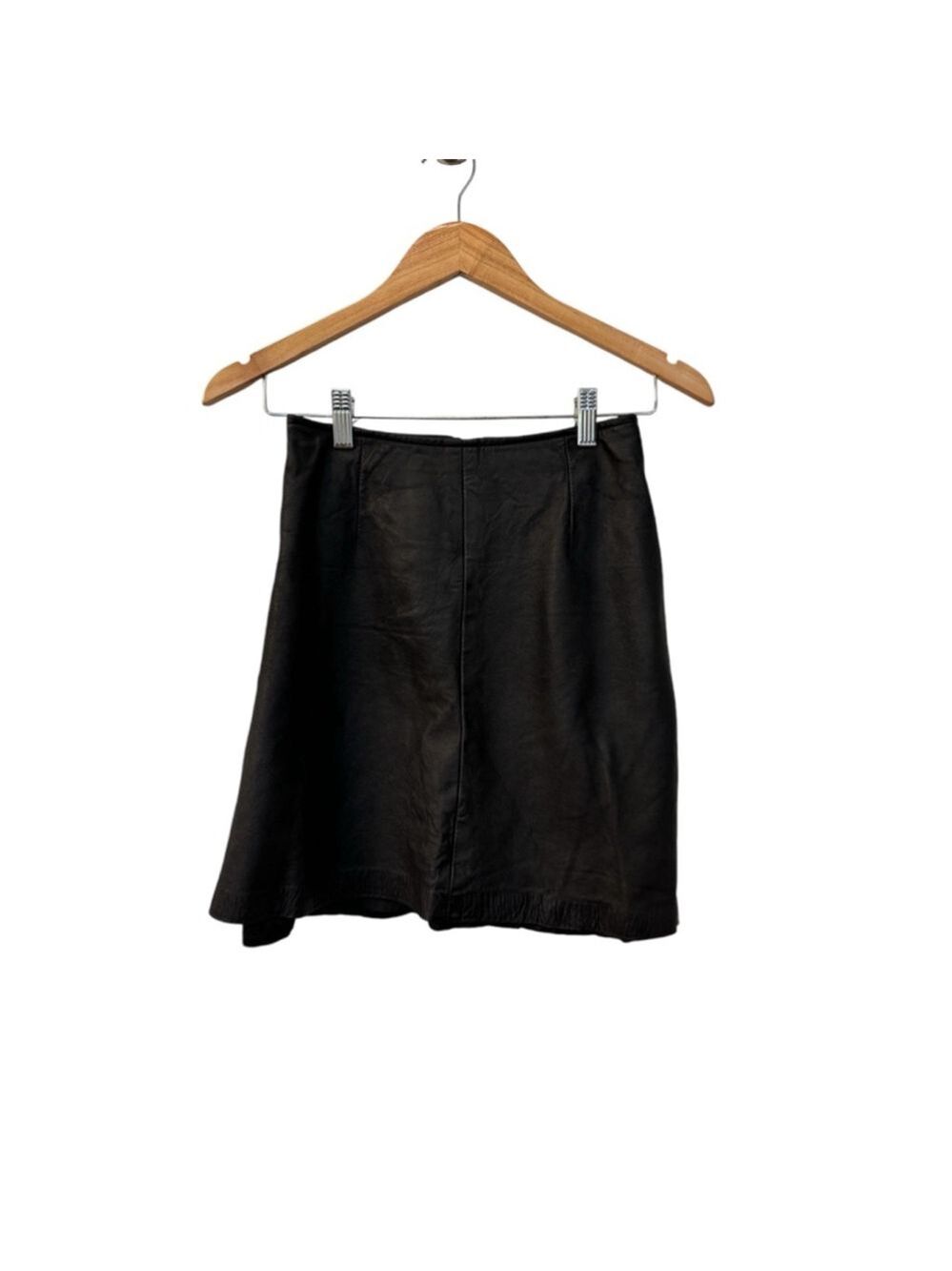 Danier Black Leather A Line Skirt Size 4 Vintage